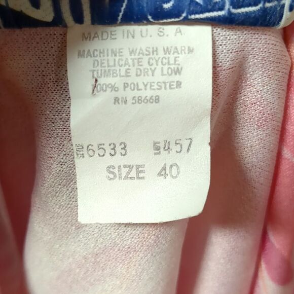 Plus Size Vintage 70s crepe floral high v neck blouson sleeve blouse Size XXL - Picture 10 of 10